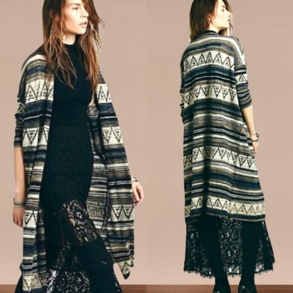 Free People Boho Print Cardigan Sweater - Picture 1 of 7